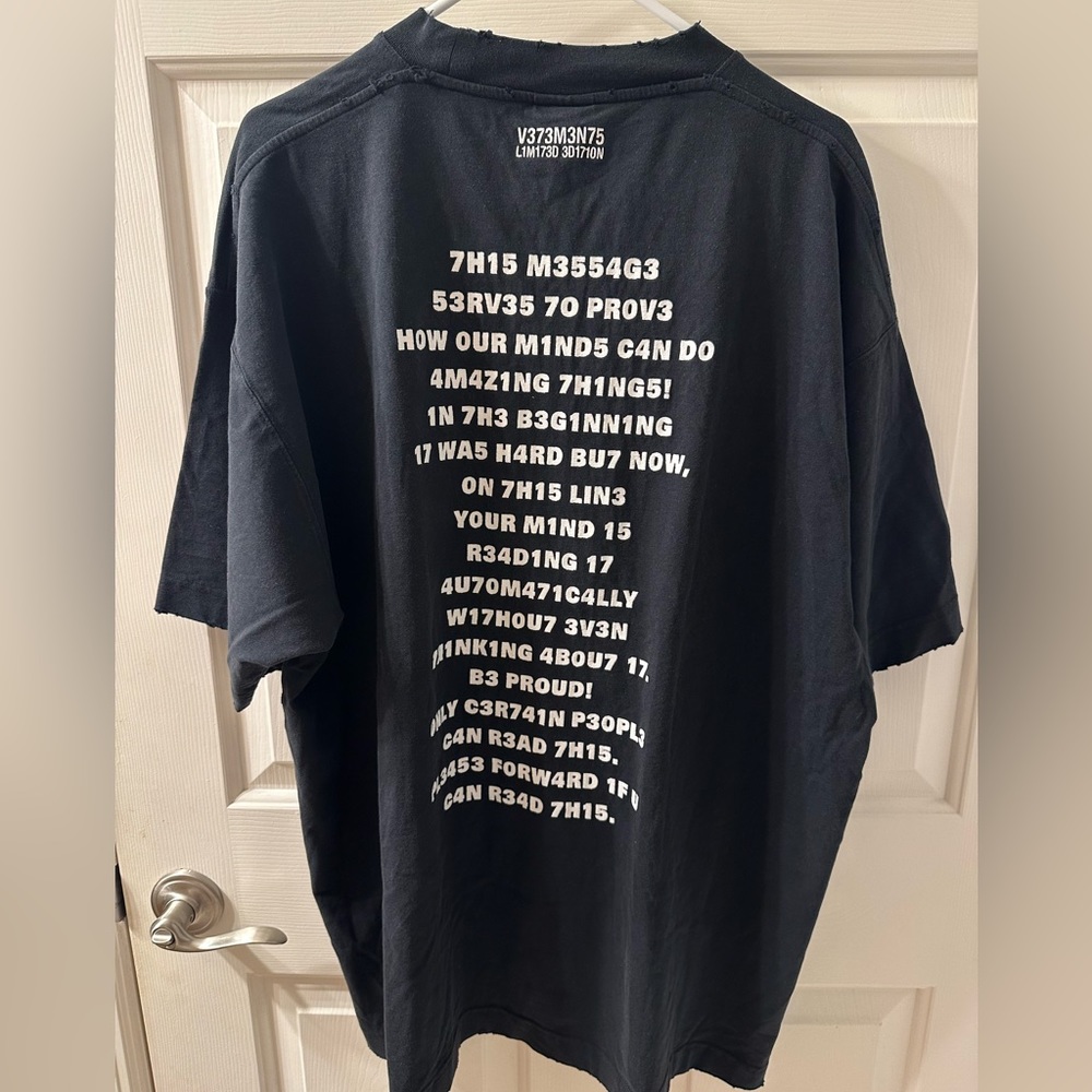 Vetements Br41n Pow3r Brain Power T-shirt Medium